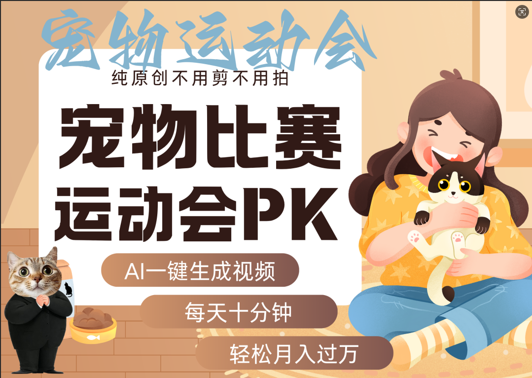 AI萌宠运动员跳水 射击  篮球  足球比赛   每天十分钟 附详细提示词文案库  代替做素材 卖提示词 卖虚拟资料  卖宠物产品 做宠物私人定制产品  带徒弟 带陪跑 卖课  创作者分成 月入5W+-万图副业网