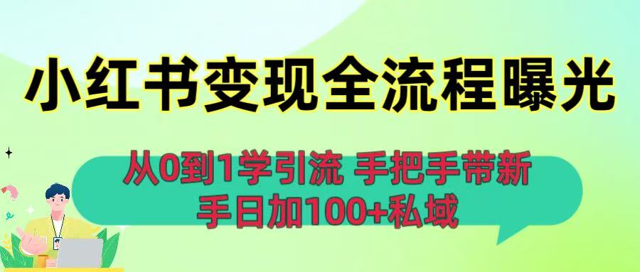 从0到1学引流:小红书变现全流程曝光,手把手带新手日加100+私域-万图副业网