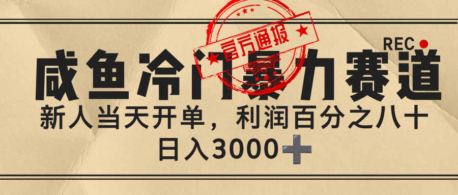 闲鱼，冷门暴力赛道，一单 80%利润，新人轻松日入 3000+-万图副业网