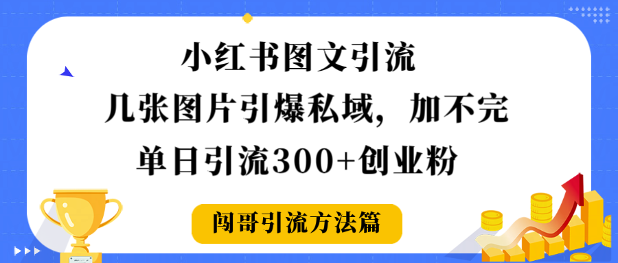 小红书图文引流，几张图片引爆私域加不完，单日引流300＋创业粉-万图副业网