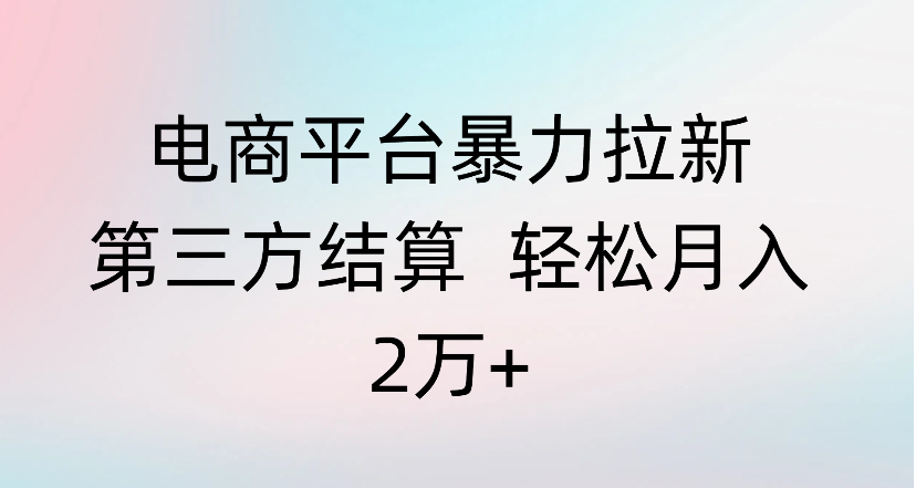 电商平台暴力拉新第三方结算 轻松月入2万+-万图副业网
